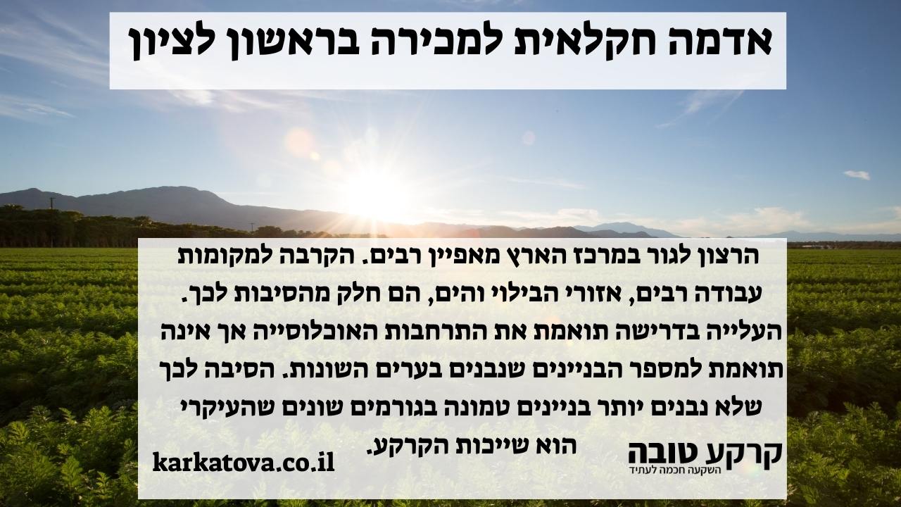 תמונה ראשית - אדמה חקלאית למכירה בראשון לציון